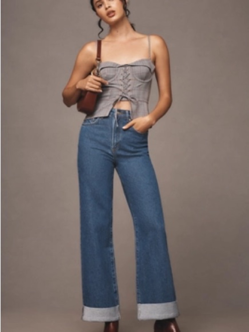 THE AUSTYN HIGH-RISE CUFFED WIDE-LEG JEANS BY PILCRO